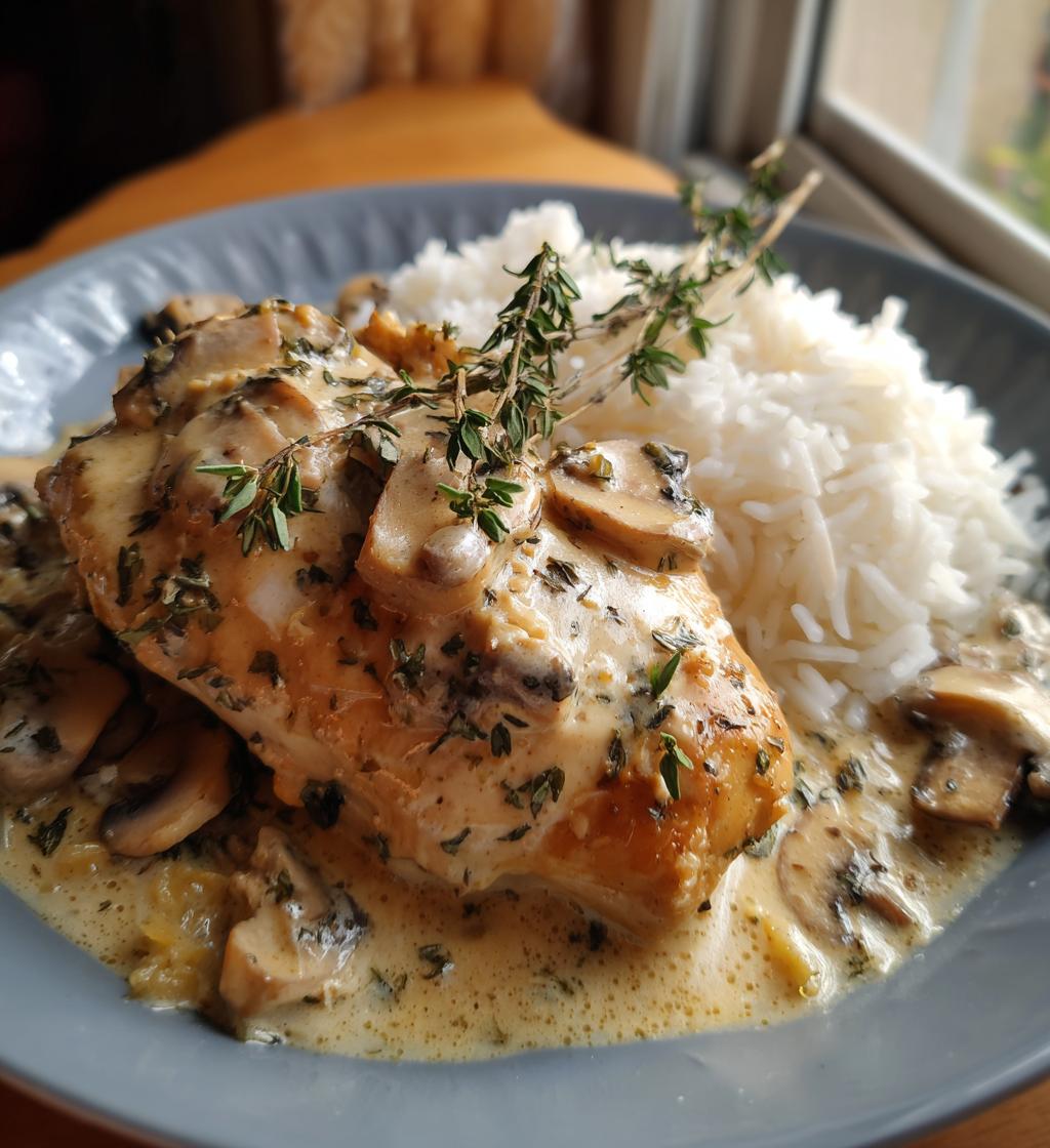 Baked Chicken with Mushroom Sauce – Juicy & Creamy Delight
