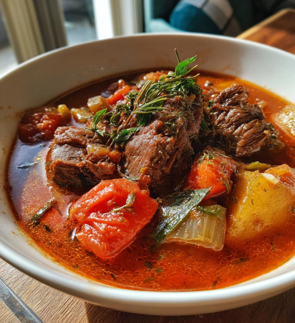 slow cooker beef and vegetable soup