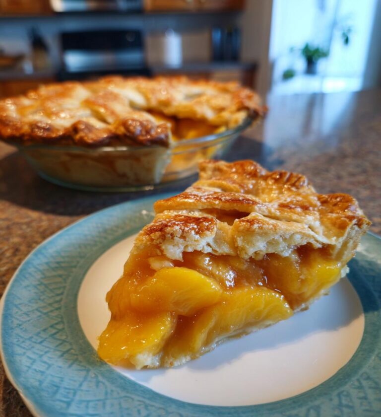 homemade fresh peach cobbler for 4th of July
